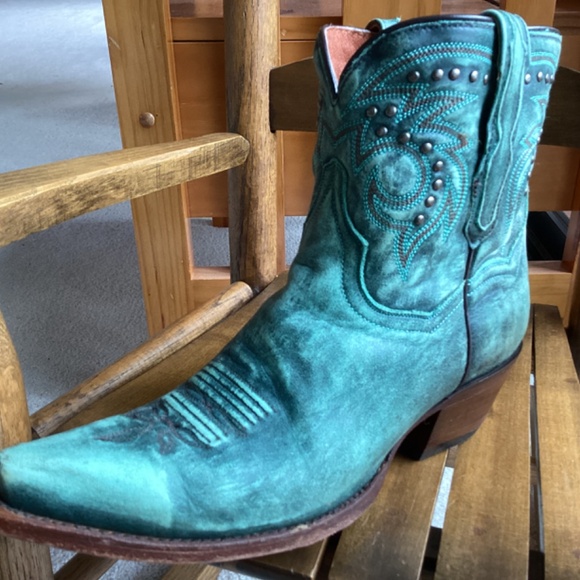 Dan Post Teal Leather Boots - Picture 10 of 12